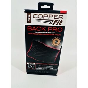 Copper Fit‎ CFBACK-P Compression Back Support Belt - Black with Copper Trim L/XL